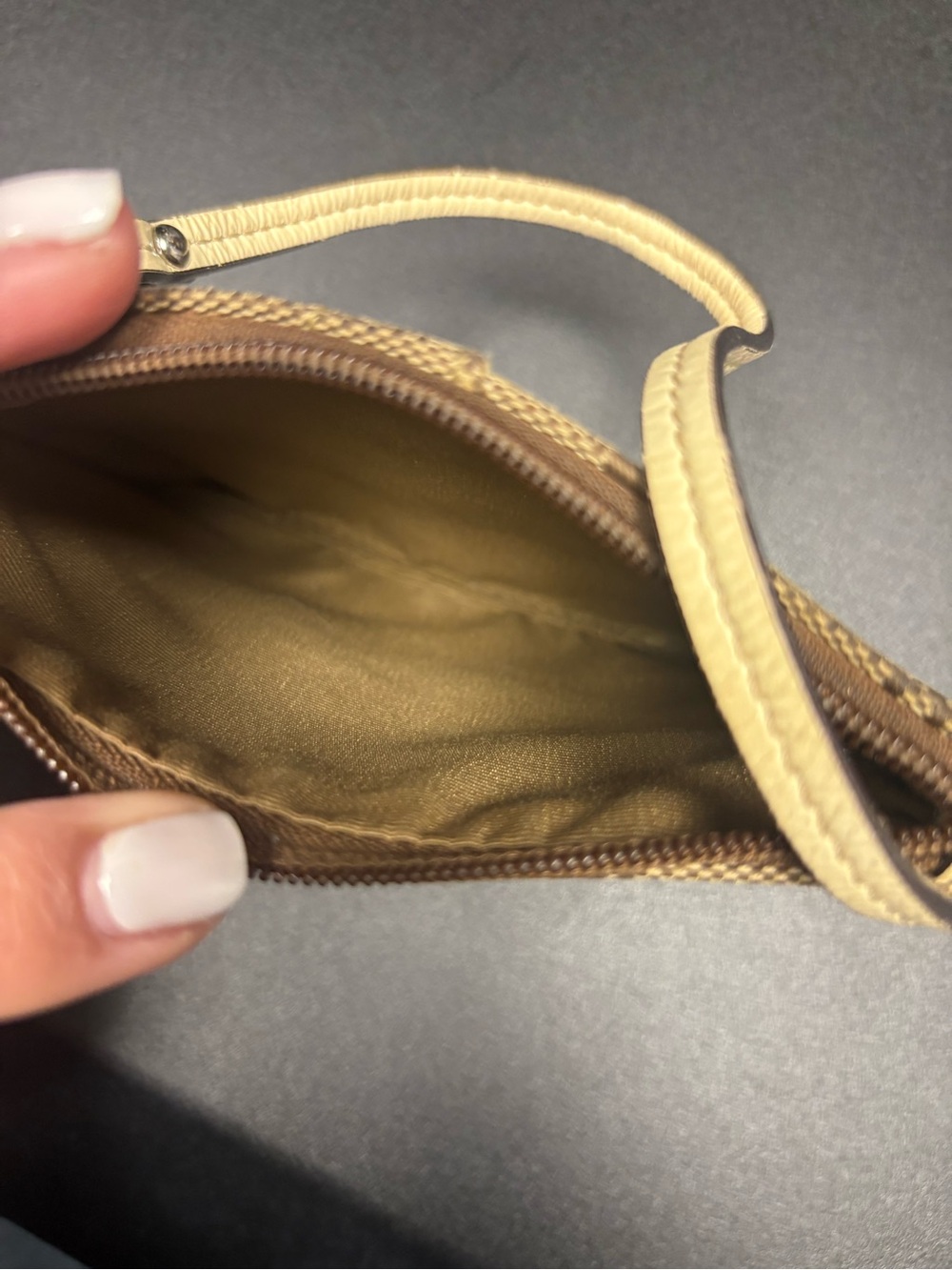 Coach Brown & Tan Signature Canvas Wristlet with Strap - Picture 2 of 3